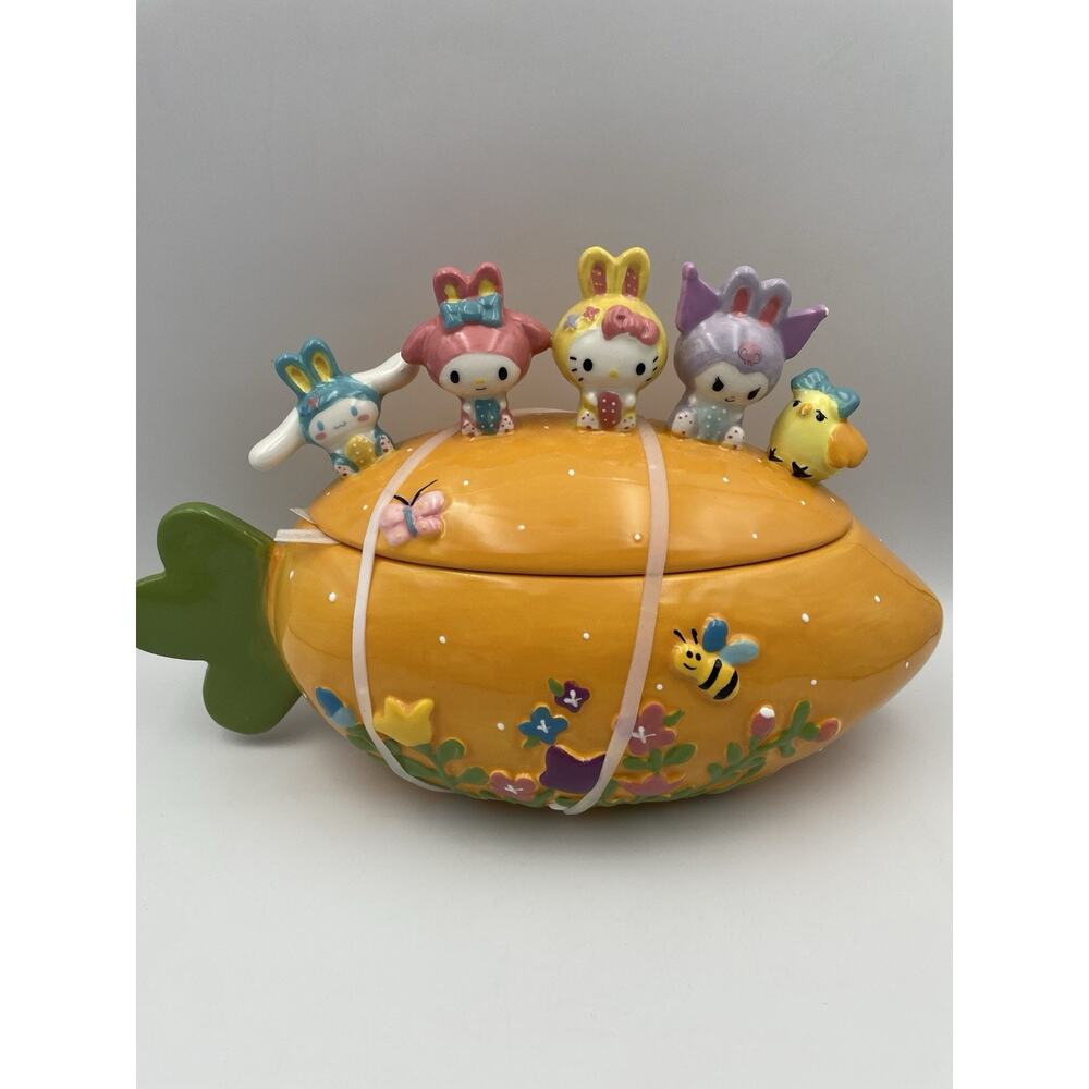 Blue Sky Hello Kitty And Friends Easter Carrot Cookie Jar Candy Canister New